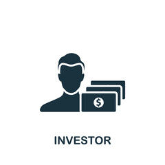 Investor icon. Monochrome simple icon for templates, web design and infographics