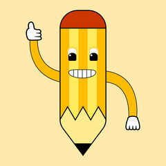 Thumbs up pencil vector illustration