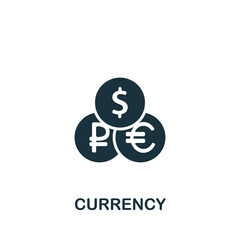 Currency icon. Monochrome simple icon for templates, web design and infographics