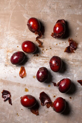 Beautiful wet Easter eggs