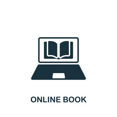 Online Book icon. Monochrome simple icon for templates, web design and infographics