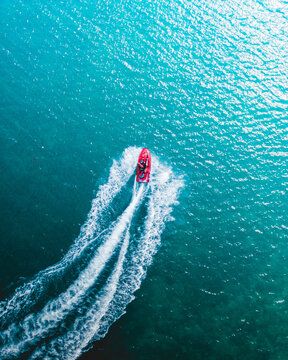 Puerto Rico Luquillo beach jetski sport. Island adrenaline and fun rides in the ocean from the caribbean. 