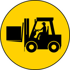 Forklift Floor Sign On White Background