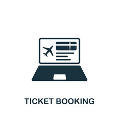 Obraz premium Ticket Booking icon. Monochrome simple icon for templates, web design and infographics