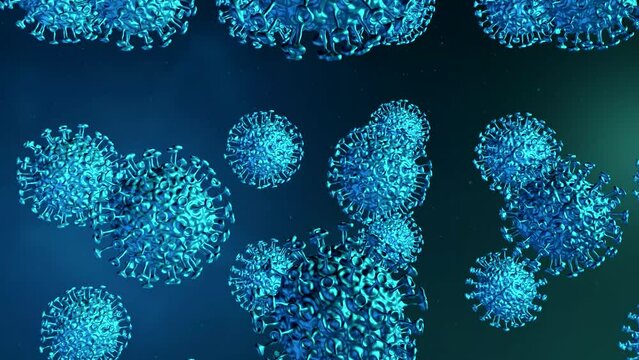 Microscopic view of infectious SARS-CoV-2 omicron arcturus virus cells. Coronavirus disease COVID-19 outbreak. 3D endless loop animation