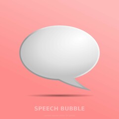 3D speech bubble pink background