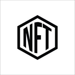 Nft - non fungible token icon vector logo design concept eps8