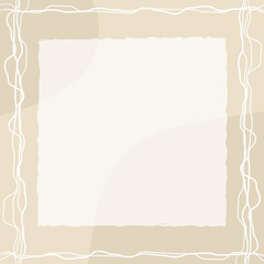 Obraz premium 手書き風のラフでやわらかい正方形フレーム（ベージュ）