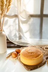 biscuit on a wooden table, ingredients, cake preparation
