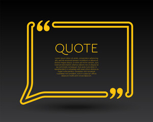 Quote speech bubble, text in brackets, frame