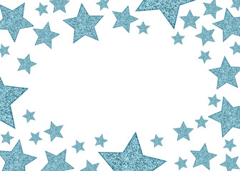 Fun border with blue star isolated on white