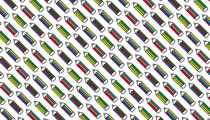 Colorful pencil pattern background. Back to school concept. Vector illustration.