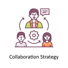 Collaboration Strategy vector Filled Outline Icon Design illustration. Business Partnership Symbol on White background EPS 10 File