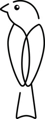 Vector illustration of a black and white line drawn bird logo.