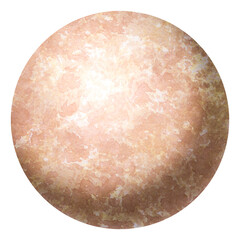 Planet watercolor in digital processing. Abstract planet isolated on white background. Decorative texture similar to the surface of the planet.