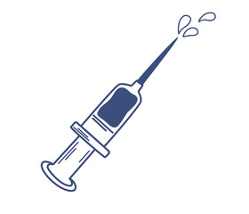 Syringe. Medicine outline art. Insulin syringe line icon. linear style sign for mobile concept and web design. Diabetes syringe outline vector icon. Symbol, logo illustration. Vector graphics