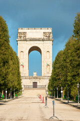 Fototapeta premium Asiago, War Memorial of World War I, cemetery, ossuary and monument to fallen soldiers called Sacrario del Leiten, 1936. Vicenza province, Veneto, Italy, Europe.