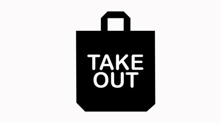 Obraz premium Take Out Icon. Vector isolated editable black and white illustration