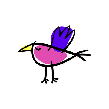 Cartoon bird. Vector  illustration.