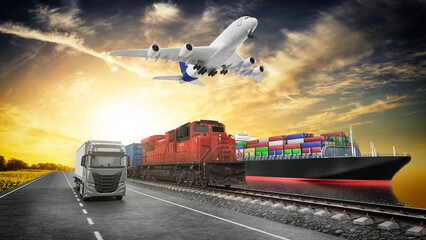 Worldwide shipping and transportation concept 3D illustration. - 492592595