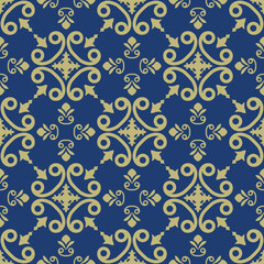 Dark blue background with beautiful gold ornament