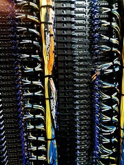 Ethernet cables in a supercomputing data center