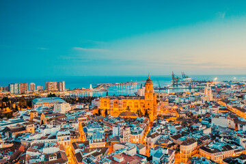 Fototapeta premium Málaga Spanien aus der Luft
