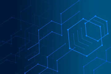 Abstract lines and dots connect the background. Digital data connectivity technology and big data concepts. dark background, cyber space,