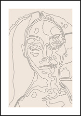 Minimalist contemporary portrait of woman beauty surreal face