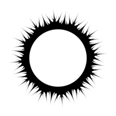 Decorative dark circle in the form of a frame on a white background, design element