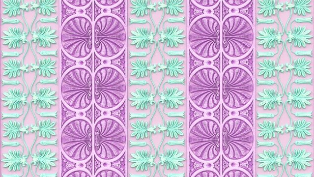 Decorative floral baroque ethnic ornament, renaissance retro antique vintage pattern, victorian elegant damask background, flower pink textile leaf wedding nature wallpaper