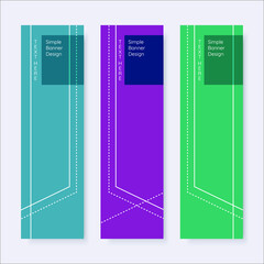 Set of simple line banner in vertical style