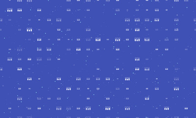 Seamless background pattern of evenly spaced white water game symbols of different sizes and opacity. Vector illustration on indigo background with stars