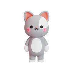 3d animal illustration of a cute cat. 3d render.
