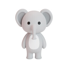3d animal illustration of a cute elephant. 3d render.