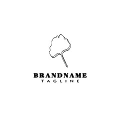 ginko leaf logo cartoon icon design template black isolated vector illustration