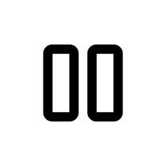 pause button flat vector icon isolated on white background