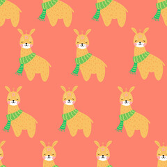 Fototapeta premium vector seamless pattern with cute cartoon animals
