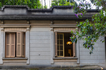 Fototapeta na wymiar detail of an open window in an old house