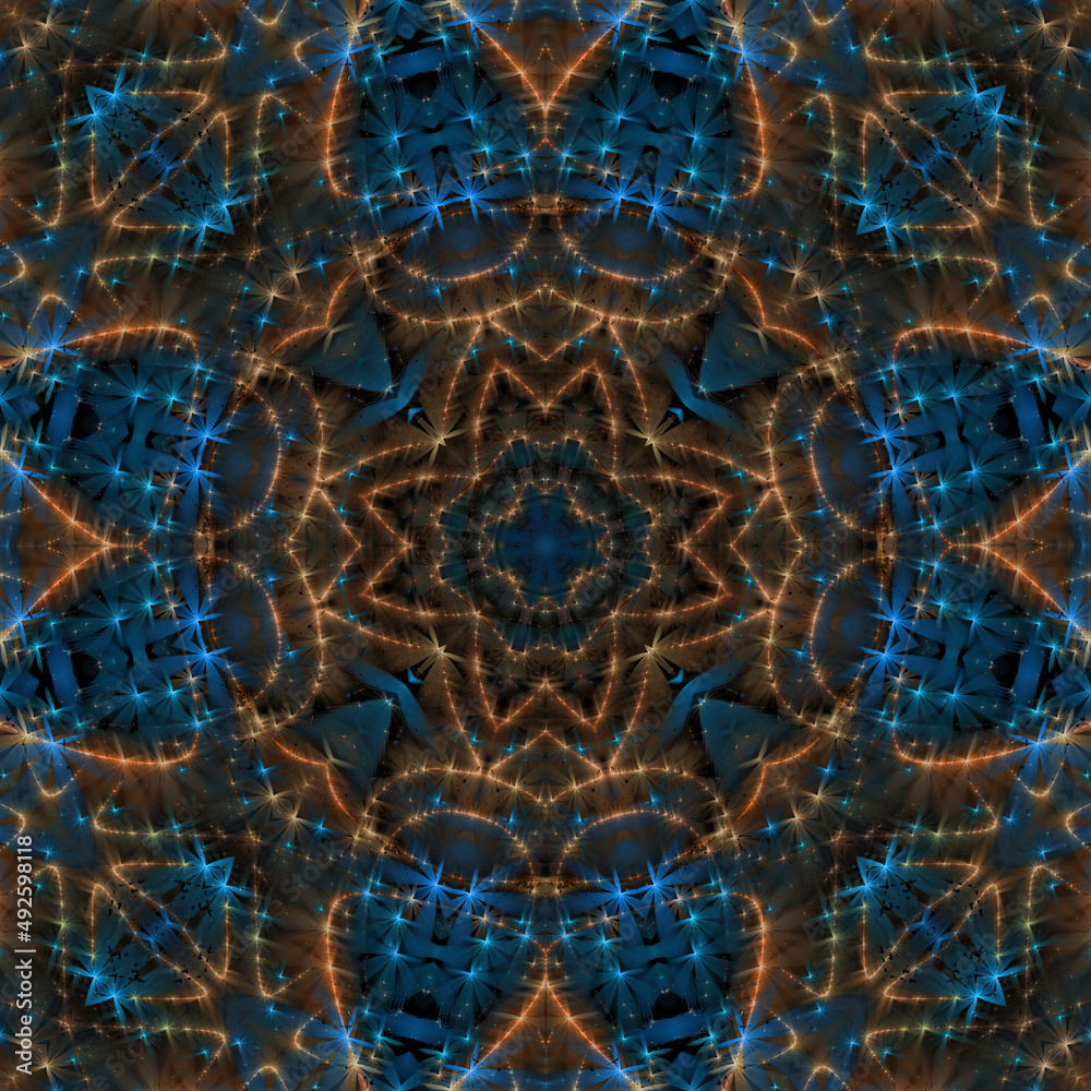 Wall mural 3d effect - abstract geometric fractal pattern