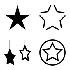 Stars Flat Icon Set Isolated On White Background