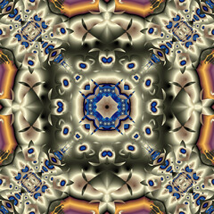 3d effect - abstract  kaleidoscopic geometric pattern