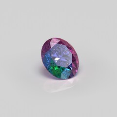 alexandrite gemstone oval 3D render