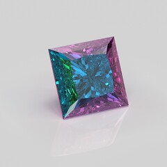 alexandrite gemstone princess 3D render