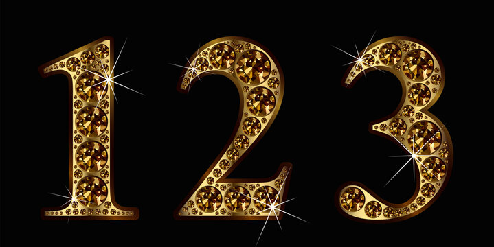 Diamond numbers set 1, 2, 3. Vector Eps10