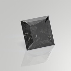 black diamond gemstone princess 3D render