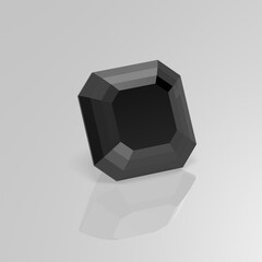 black onyx gemstone asscher 3D render