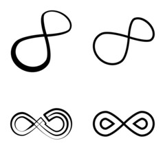 Infinity Flat Icon Set Isolated On White Background