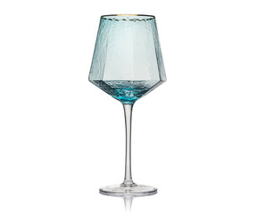 Empty colored glass, tumbler, shot glass for drinks isolated on white background. Ware for bar, restaurant, pub, cafe.