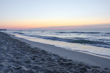 horizon over the sea at dawn..